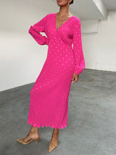 Elegantes Plissee-Midikleid mit Polka Dot-Print